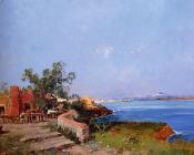 尤金加林拉卢 - Lunch On A Terrace With A View Of The Bay Of Naples